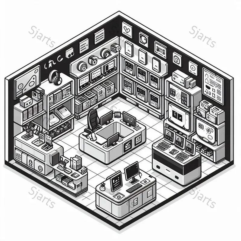 3D Vector Isometric Storefront Colorings