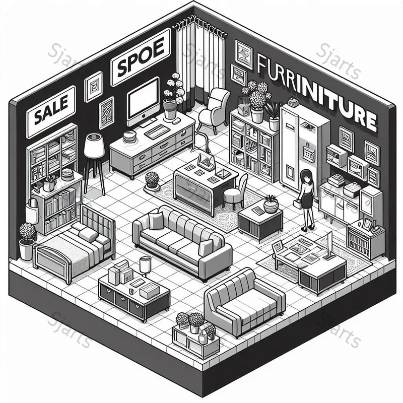 3D Vector Isometric Storefront Colorings