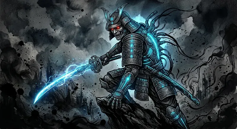 Luminous Dark Fantasy Ink Art