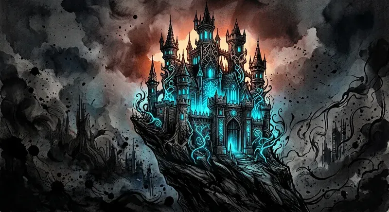 Luminous Dark Fantasy Ink Art