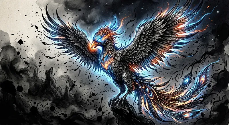 Luminous Dark Fantasy Ink Art