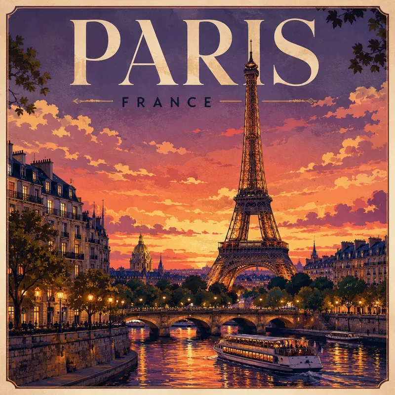 Cinematic City Sunset Illustrations