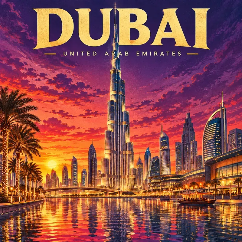 Cinematic City Sunset Illustrations