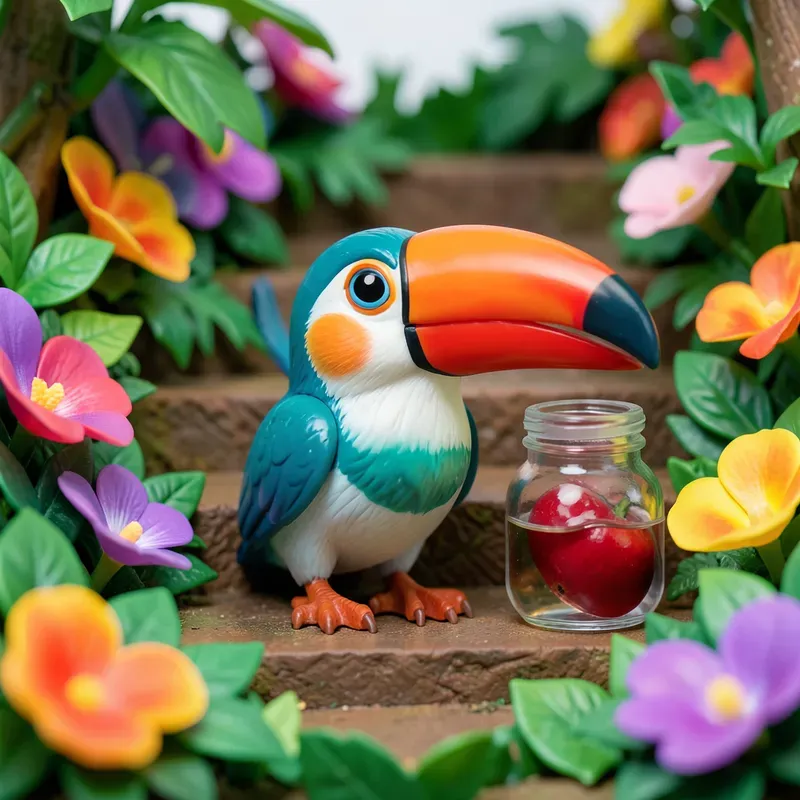 Macro Toy Jungle Scenes