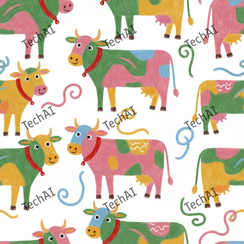 Naive Oil Pastel Pattern Art