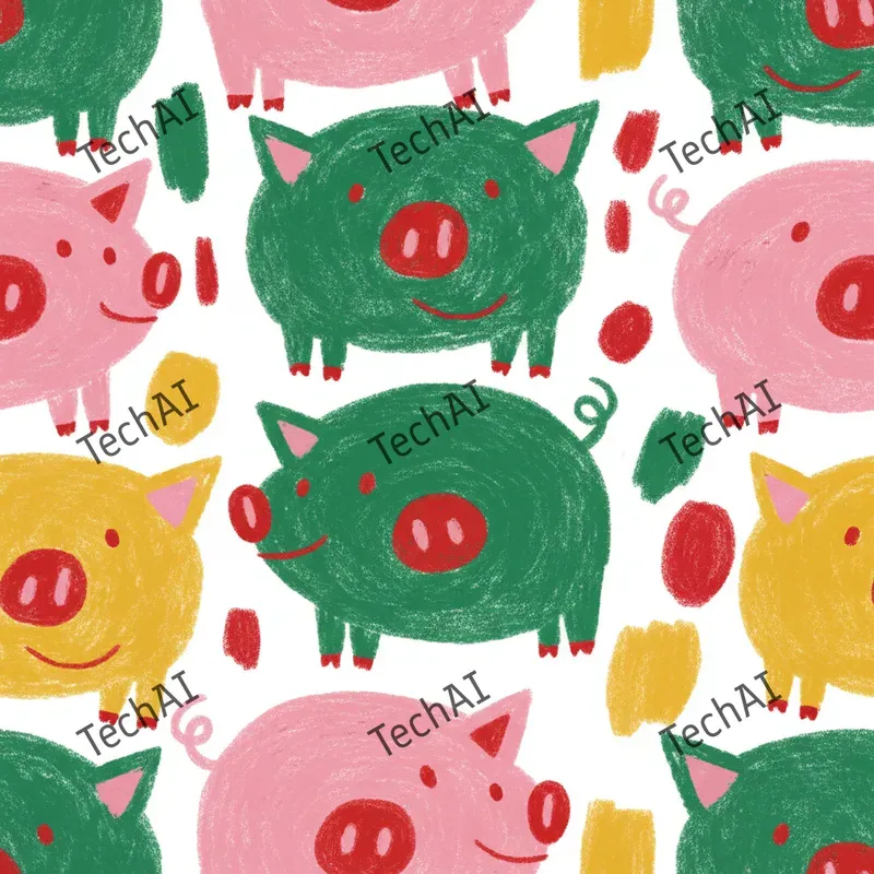 Naive Oil Pastel Pattern Art