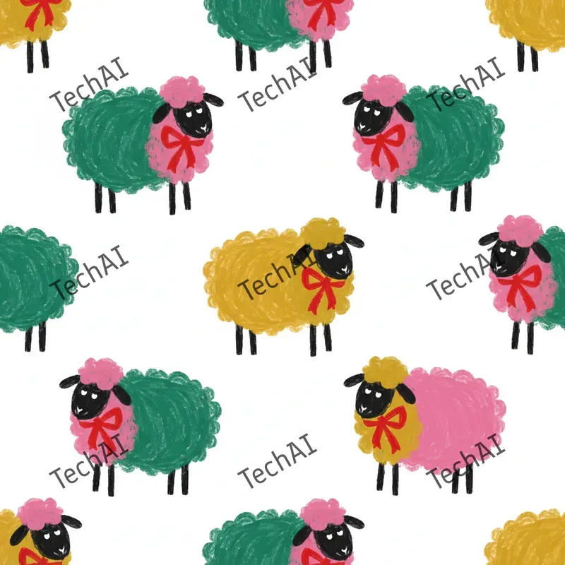 Naive Oil Pastel Pattern Art