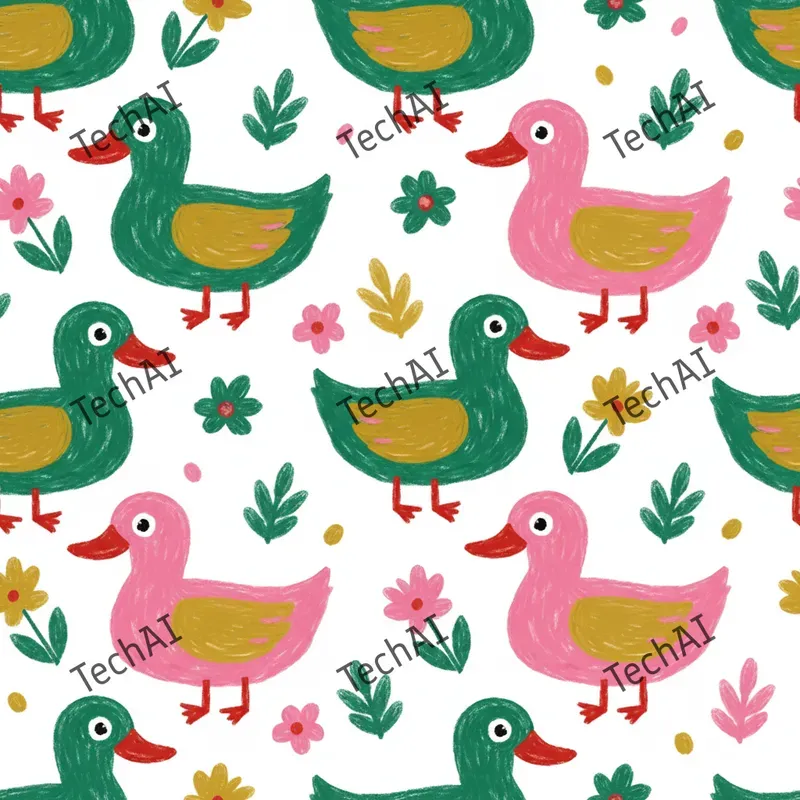 Naive Oil Pastel Pattern Art
