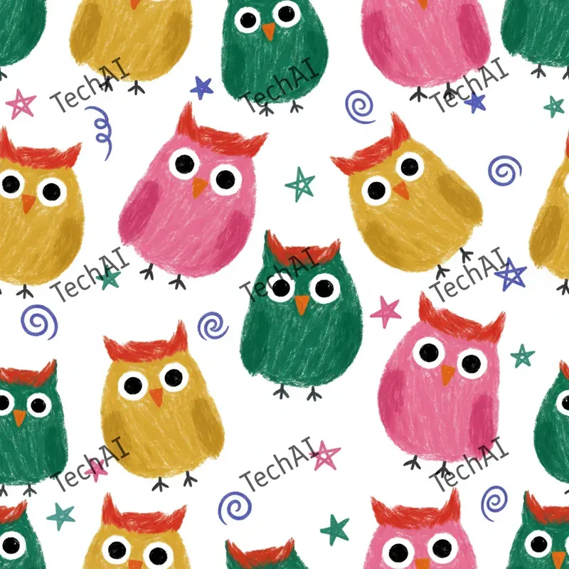 Naive Oil Pastel Pattern Art