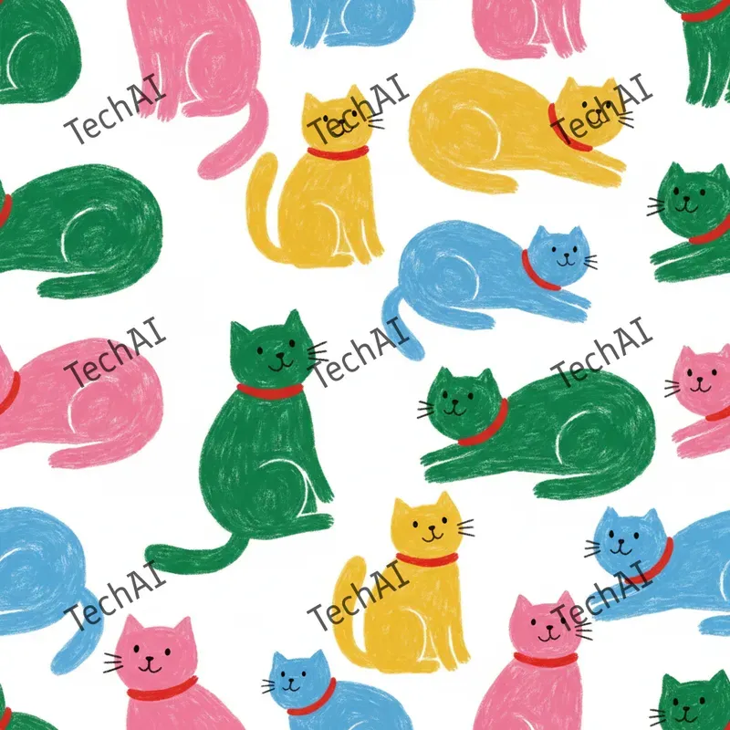 Naive Oil Pastel Pattern Art