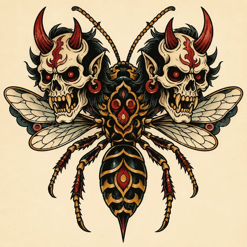 Symmetrical Traditional Tattoo Designs
