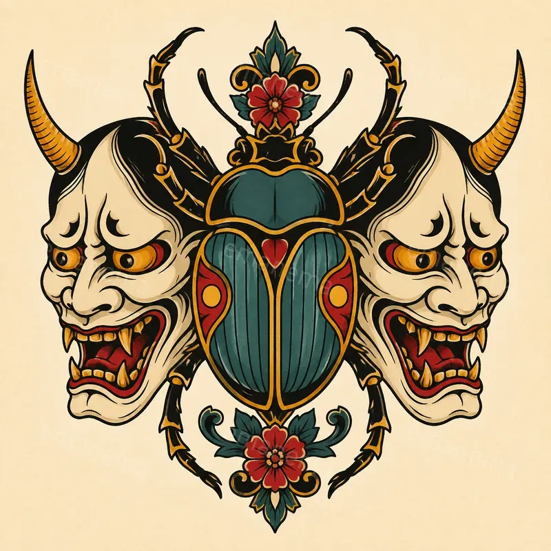 Symmetrical Traditional Tattoo Designs