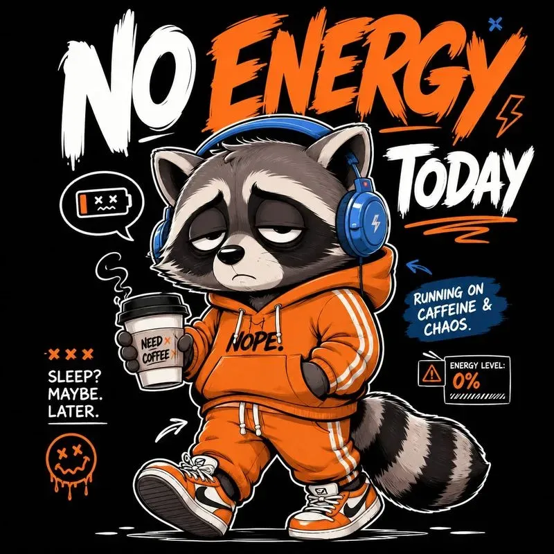 No Energy Today Mascot Tshirts