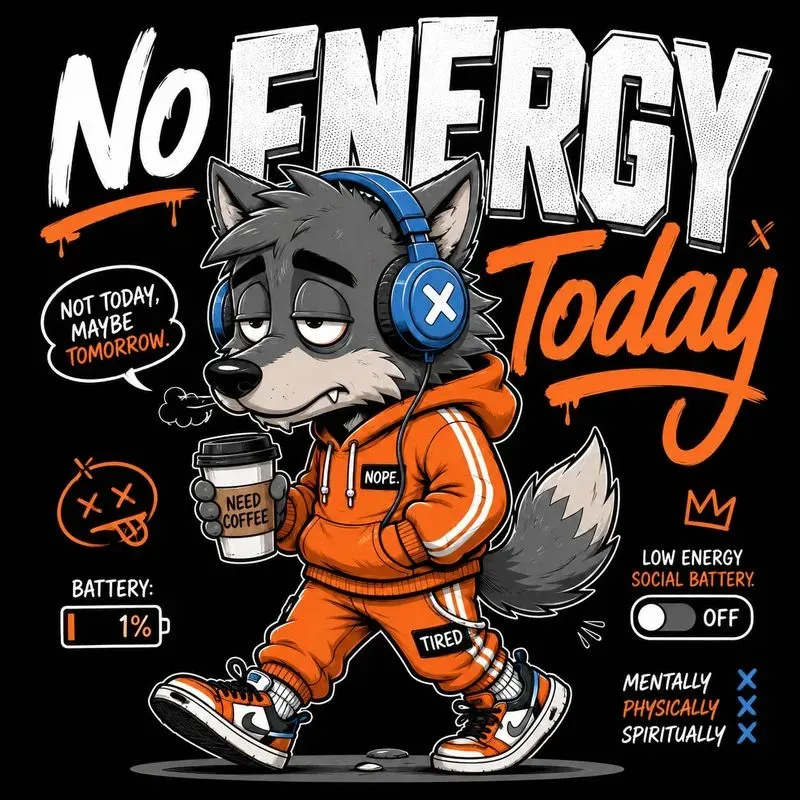 No Energy Today Mascot Tshirts