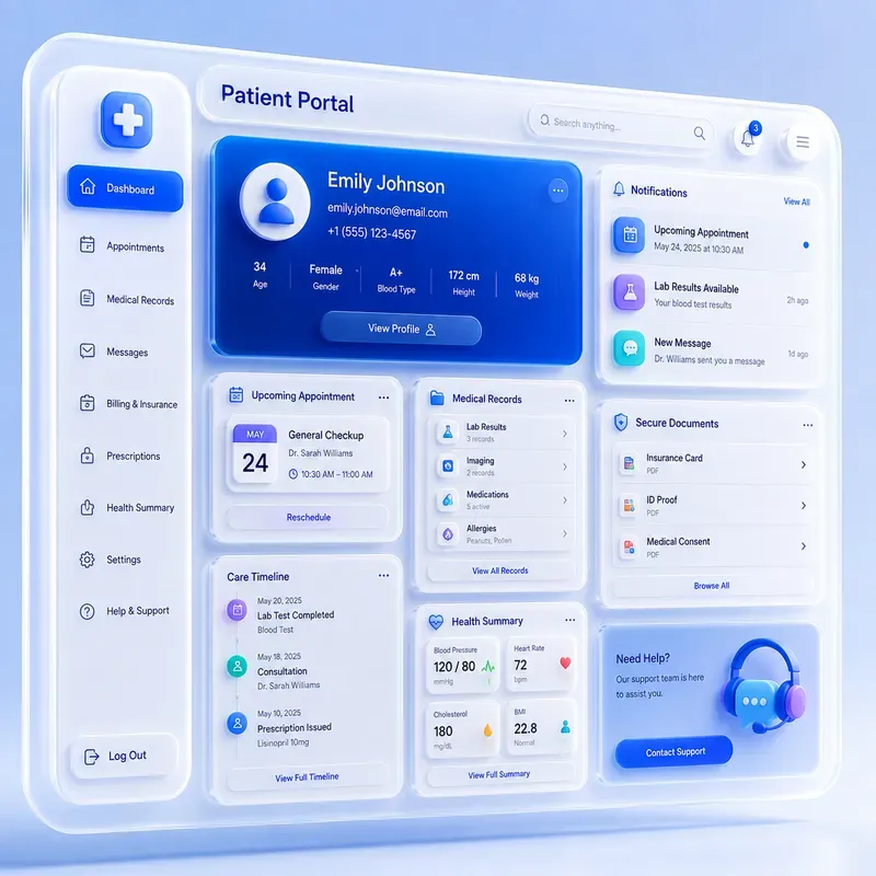 Premium 3D Healthcare Dashboard UIs