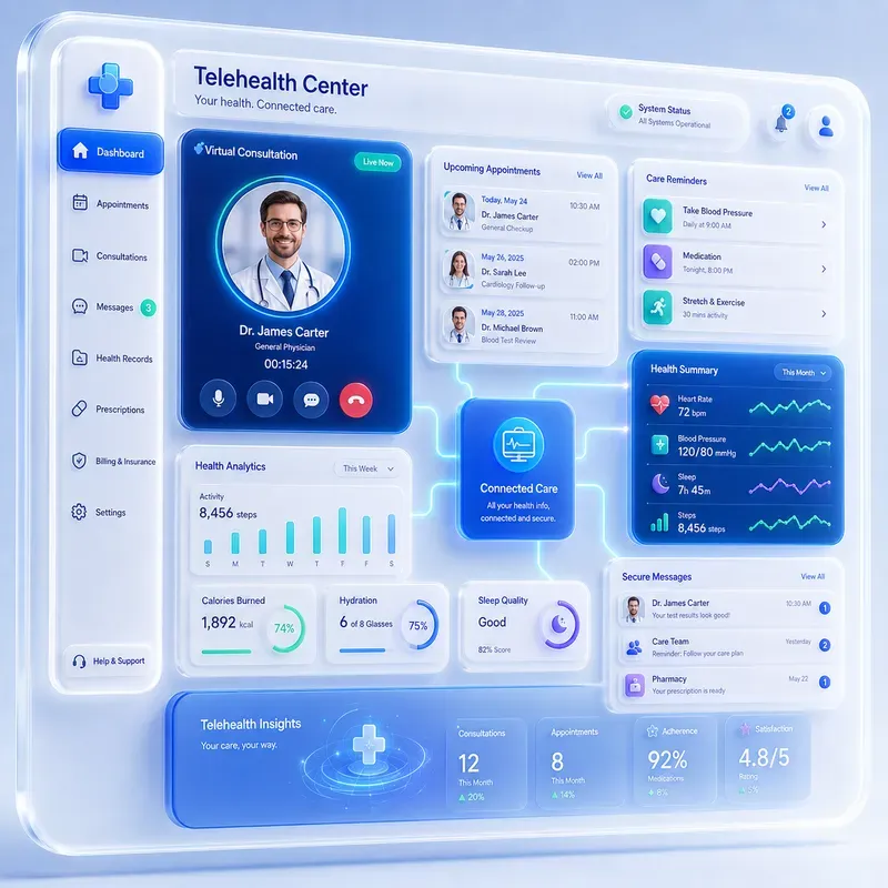 Premium 3D Healthcare Dashboard UIs