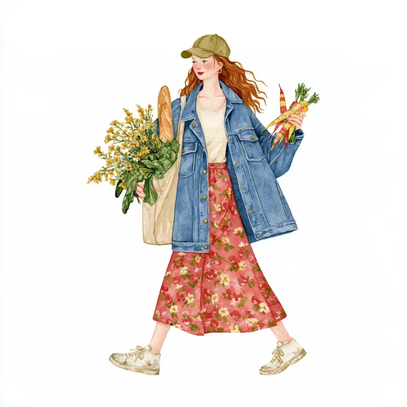 Farmers Market Editorial Watercolors