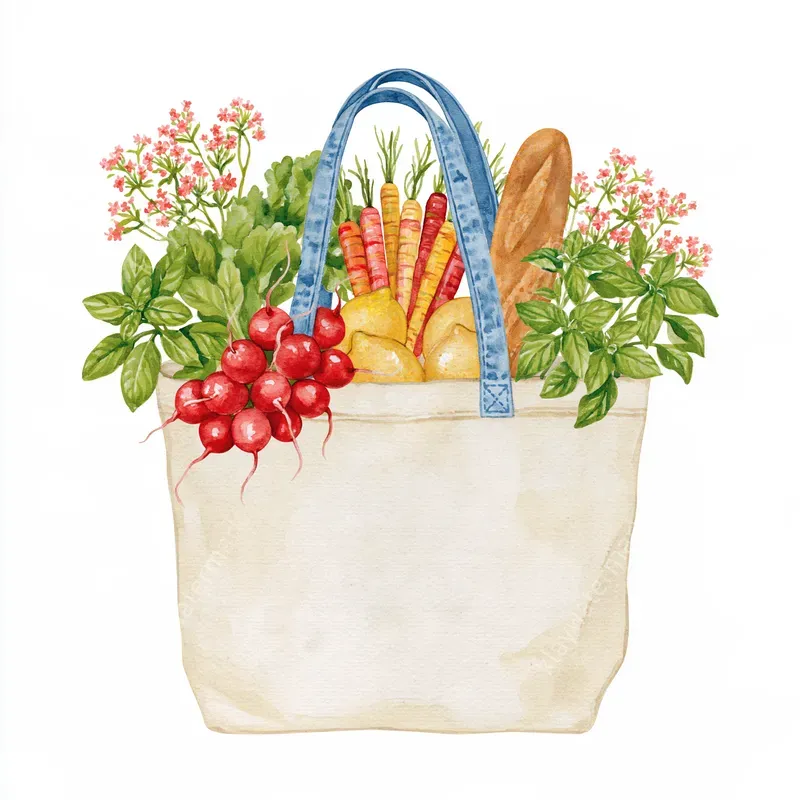 Farmers Market Editorial Watercolors