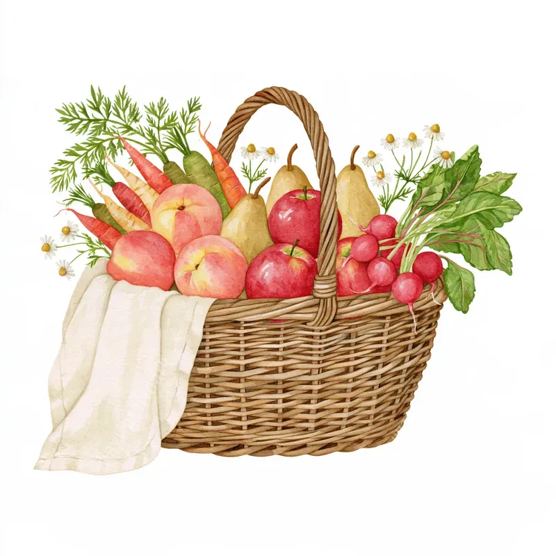 Farmers Market Editorial Watercolors