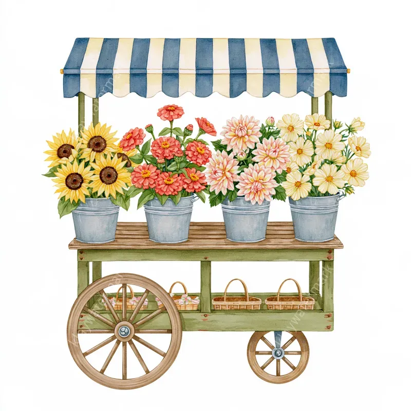 Farmers Market Editorial Watercolors
