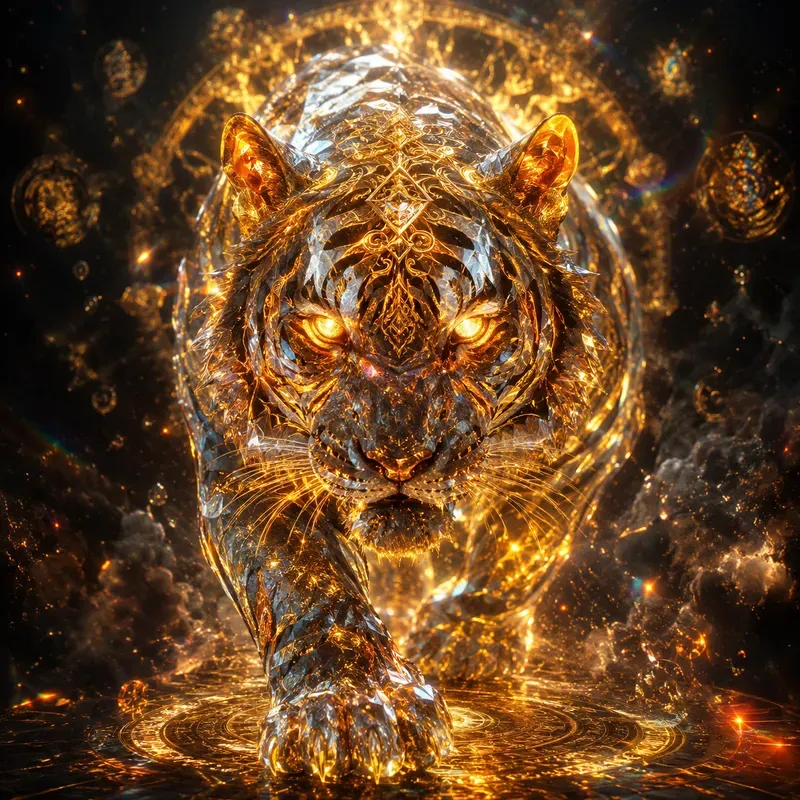Glowing Crystal Energy Animals