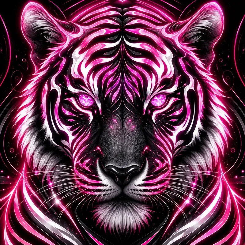 Hot Pink Neon Animal Illusion Collections