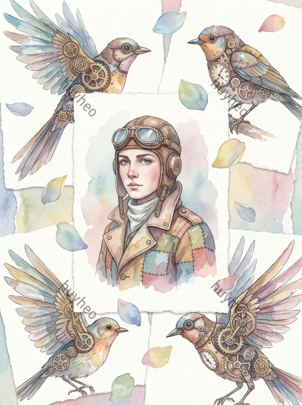 Vibrant Watercolor Anime Collages