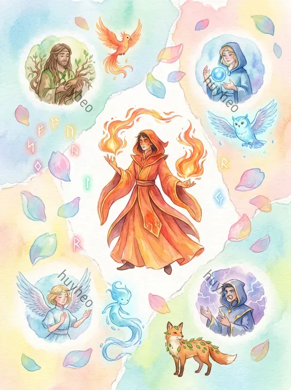 Vibrant Watercolor Anime Collages