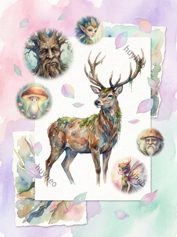 Vibrant Watercolor Anime Collages
