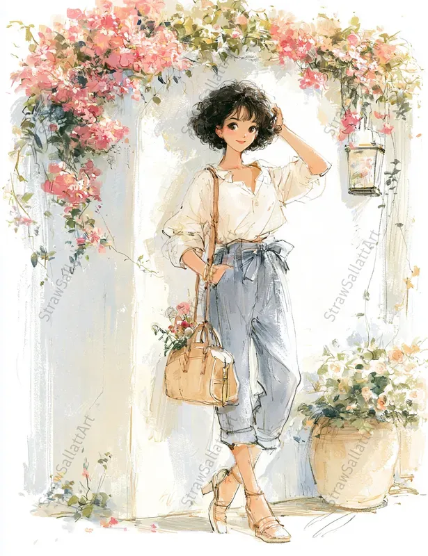 Summer Girls Watercolor Fashion Art
