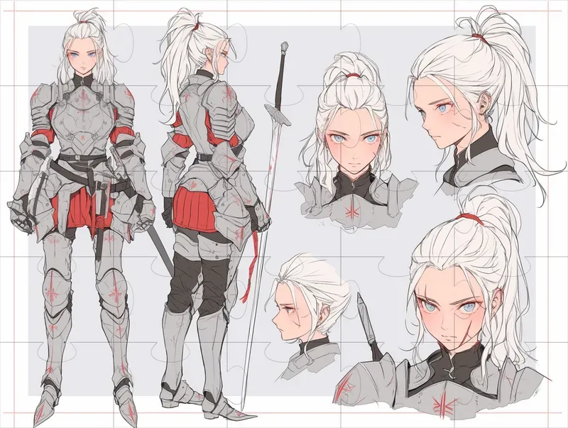 Anime Character Concept Art Sheets