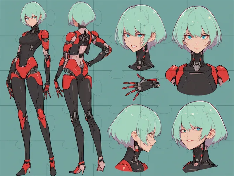 Anime Character Concept Art Sheets