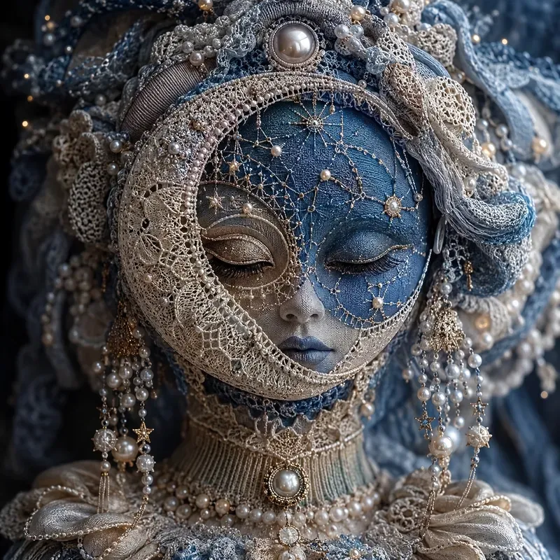 Intricate Textile Mask Portraits