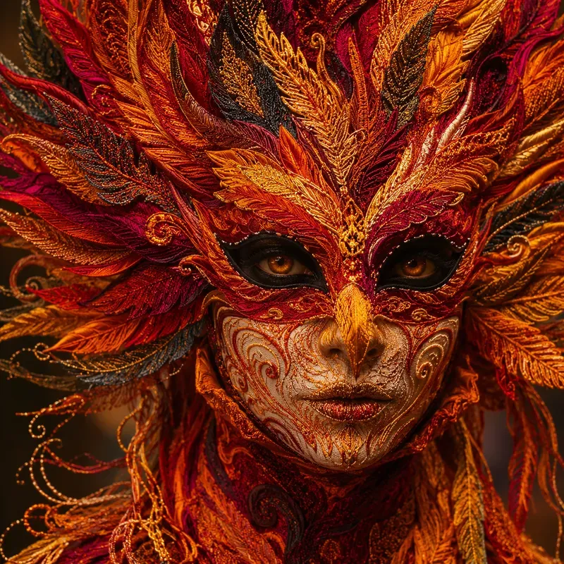 Intricate Textile Mask Portraits