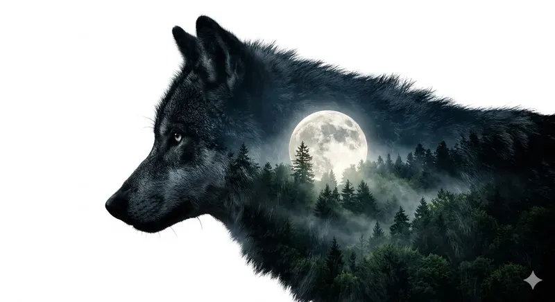 Double Exposure Animal Portraits