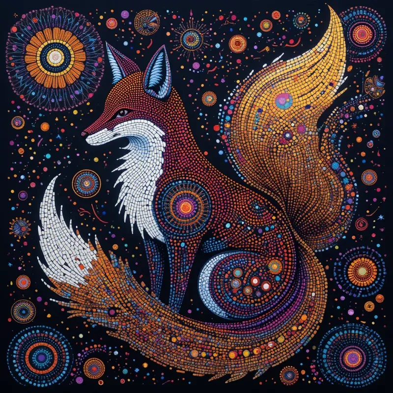 Aboriginal Dot Art Animal Portraits