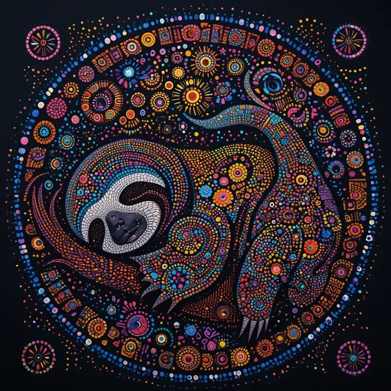 Aboriginal Dot Art Animal Portraits