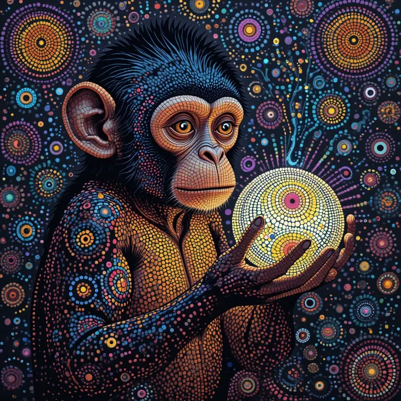 Aboriginal Dot Art Animal Portraits