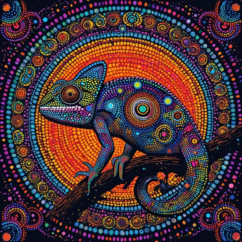 Aboriginal Dot Art Animal Portraits