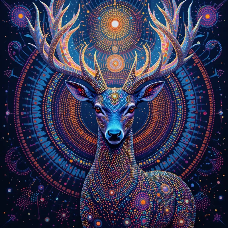Aboriginal Dot Art Animal Portraits