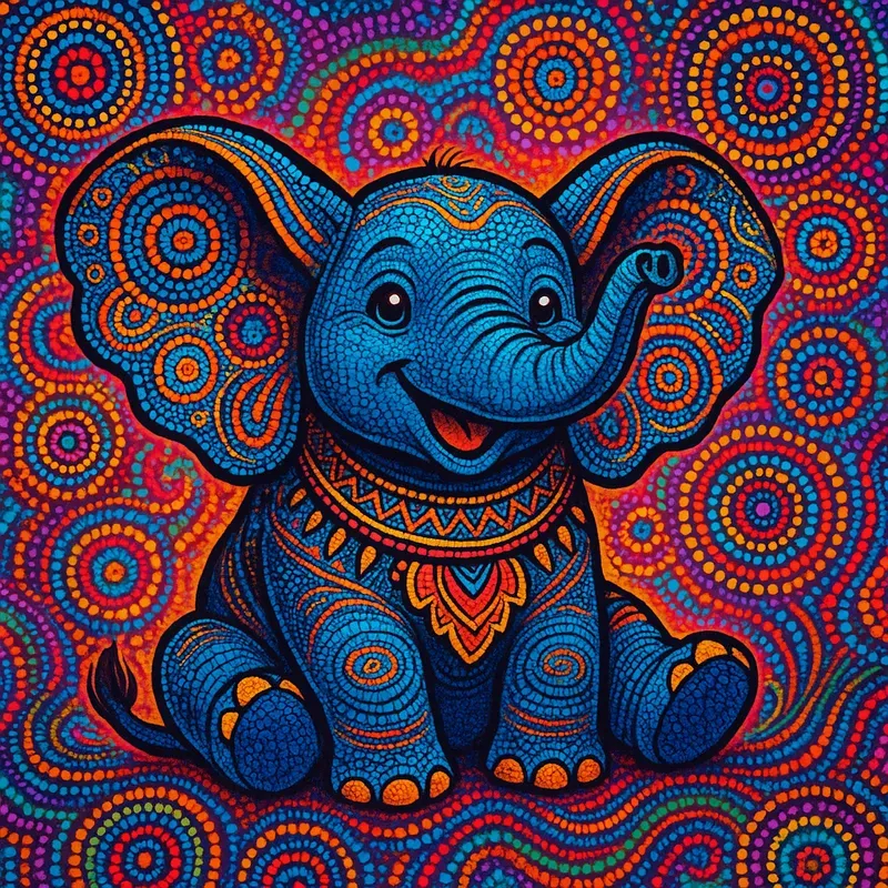 Aboriginal Dot Art Animal Portraits