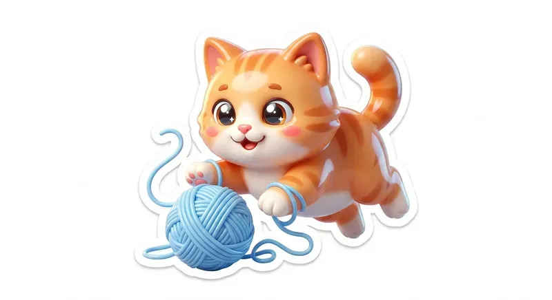 3D Glossy Kawaii Sticker Icons