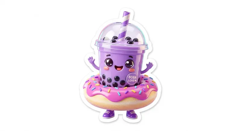 3D Glossy Kawaii Sticker Icons
