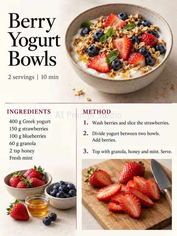 Editorial Photo Recipe Cards