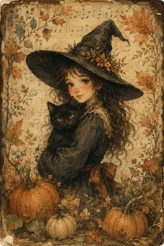 Vintage Witch Watercolor Illustrations