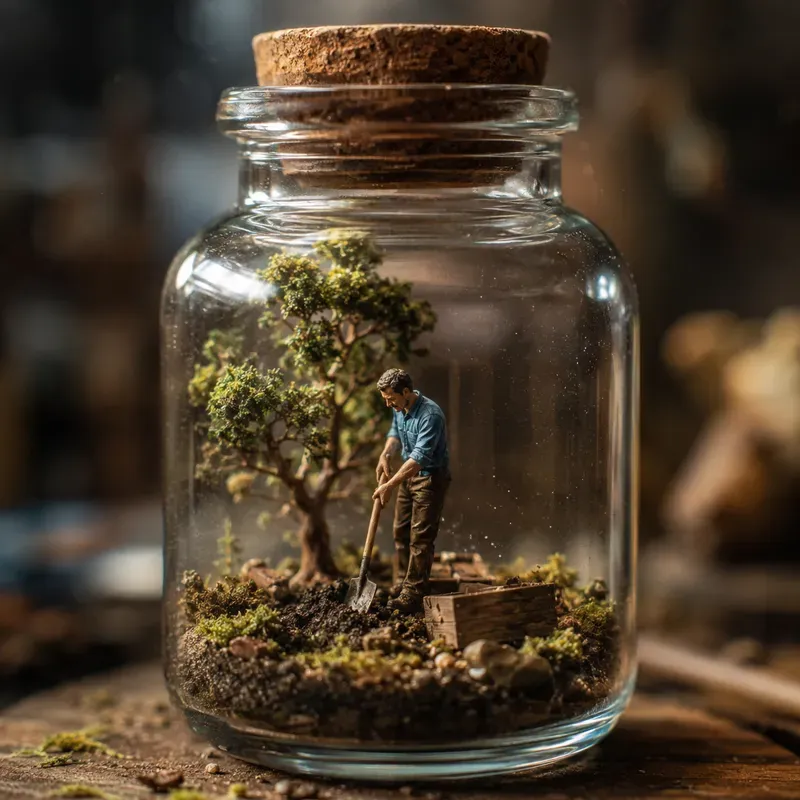 Tiny World Diorama Glass Jar Style