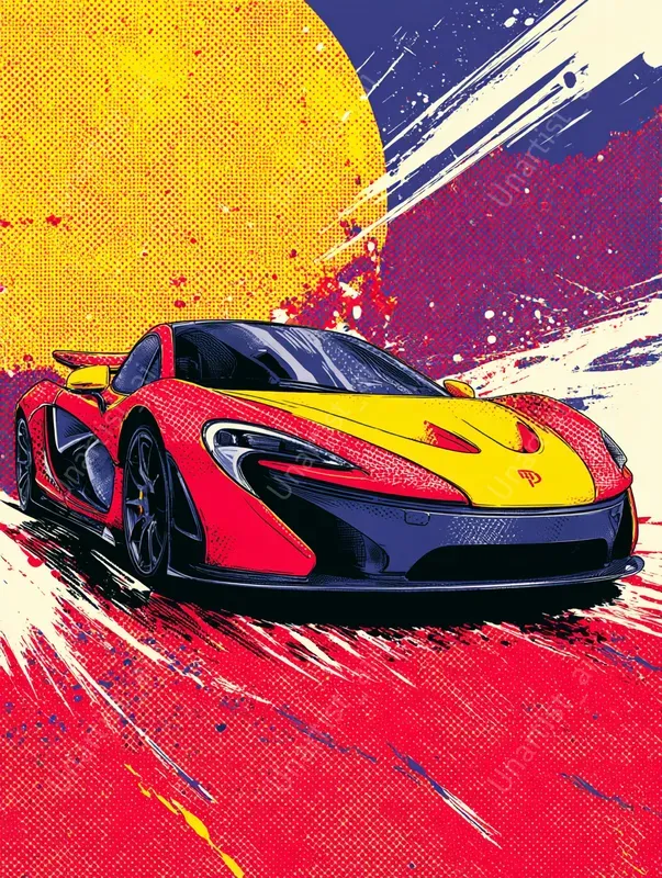Retro Pop Art Sports Cars