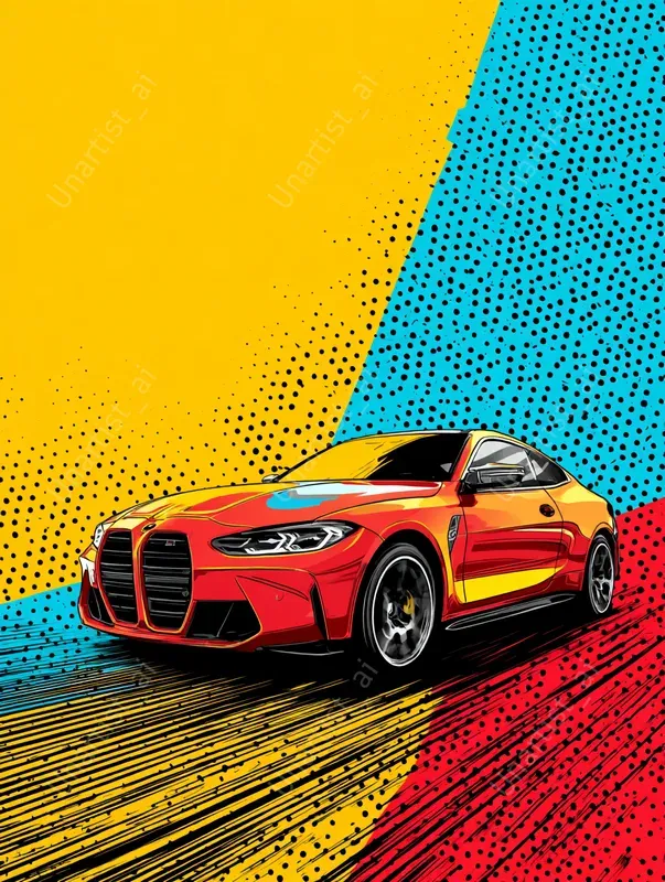 Retro Pop Art Sports Cars