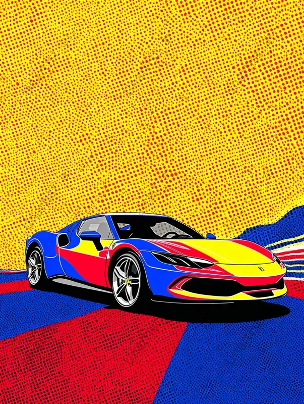 Retro Pop Art Sports Cars