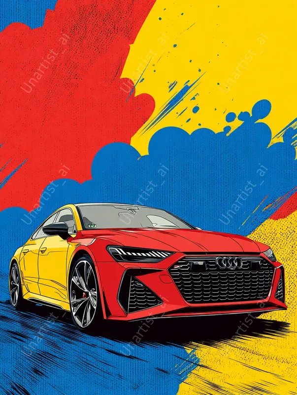 Retro Pop Art Sports Cars